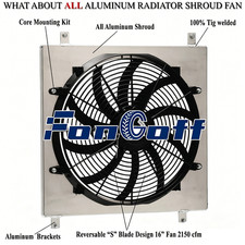 Aluminum Shroud +16'' Fan Fit 1968-1977 72 Ford Bronco 289 302 Wagon Roadster 5L picture