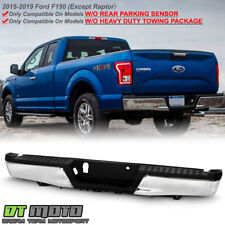 2015-2019 Ford F150 Pickup w/o Sensor Hole and Hitch Chrome Rear Bumper Assembly picture