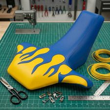Suzuki LT500R Quadracer Seat Cover Yellow Blue Color Vinyl Seat Cover picture