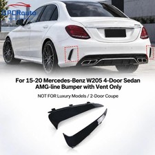 FOR 2015-20 MERCEDES BENZ W205 C43 C63 AMG 4DR BLK REAR BUMPER SIDE VENT CANARDS picture