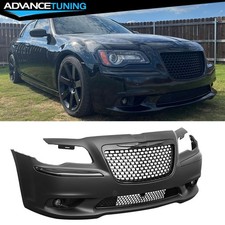 Fits 11-14 Chrysler 300 SRT8 Style Front Bumper Cover with Gloss Black Grilles picture