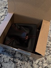 Porsche PDK Shift Boot Conversion (991/981/718) — Black Lthr & Guards Red Stitch picture