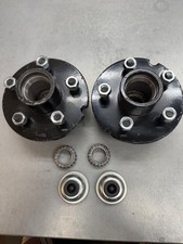 New Pre-Greased 3500 lb Trailer Axle Hub Kit 5 on 4.5 complete set 2 Hubs idler picture