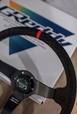 GReddy Boost Brigade X Karuma Limited Steering Wheel 350mm-Black Suede w/Black picture