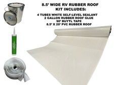 8.5' Width x 20' Length PVC RV Rubber Roof Installation Kit Bright White picture