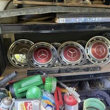 Vintage Mercedes-Benz 14-Inch Stainless Wheel Covers Hubcaps  2 sets of four picture