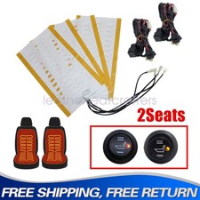 12V Universal Carbon Fiber Car Heated Seat Heater Kit with Round Switch picture