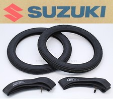 Tires & Tubes Set 80-91 FA50 FA50M Shuttle 2.25-14 Genuine Suzuki #A94 picture