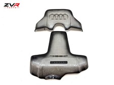 2010-2016 AUDI S4 B8 3.0T QUATTRO ENGINE COVER CARBON LOOK TRIM 2PC OEM picture