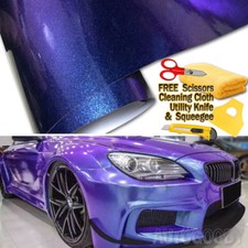 Premium Gloss Metallic Chameleon Purple Blue Vinyl Film Wrap Air Bubble Free picture