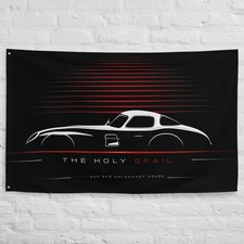 300 SLR Uhlenhaut Coupe W196 1954 Car Silhouette Flag 3x5 ft Garage Banner picture
