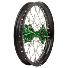 Tusk Impact Complete Rear Wheel, 2.15x18, Black and Green For Kawasaki KX picture