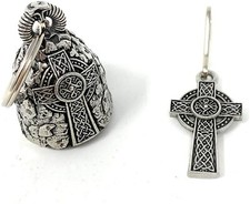 Celtic Cross Biker Bell with Zipper Pull Motorcycle Ride Gremlin Bravo Gift USA picture