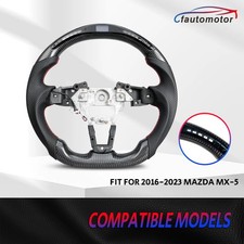 LED Real Carbon Fiber Sport Steering Wheel Fits2016-2025 Mazda MX-5 Miata picture