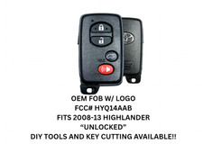 UNLOCKED OEM 2007-14 TOYOTA HIGHLANDER SMART KEY HYQ14AAB 89904-48110 W/ KEY picture