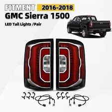 For 2016-2018 GMC Sierra 1500 LED Tail Lights w/ bulb/ LED Accent Light Pair L+R picture