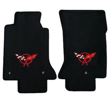 *Lloyd Mats Velourtex C5 Corvette Red Logo Black Floor Mats (1997-2004) picture