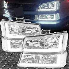 LED DRL Chrome Headlights+Bumper Lamps For 03-07 Chevy Silverado 1500 2500 3500 picture