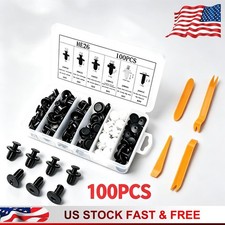100PC Set Bumper Fender Liner Push Type Retainer Clips Fastener For GM Replace picture