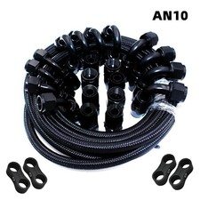 33FT AN-10 10AN Fitting Stainless Steel Nylon Braided Fuel Oil Hose Line Kit picture