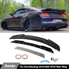 3PCS WICKER BILL HIGHKICK TRUNK SPOILER WING FOR FORD MUSTANG GT COUPE 2015-2022 picture