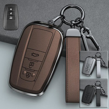 Zinc Alloy Leather Car Key Case Cover For Toyota Highlander Camry RAV4 Corolla picture