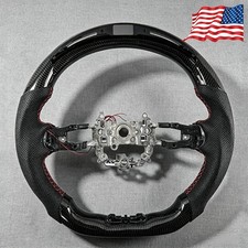 REAL CARBON FIBER LED LEATHER STEERING WHEEL FOR HONDA 11TH CIVIC TYPE R 22-25 picture