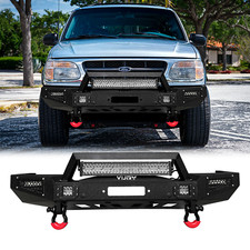 Vijay For 1995-2001 Ford Explorer Steel Front Bumper With Winch Plate&LED Lights picture