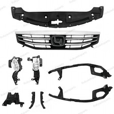 9PC For ACCORD 2011 2012 Front Upper Chrome Grille Fog Bumper headlight brackets picture