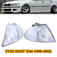 Pair For BMW 3 Series E46 98-01 Front Indicator Turn Signal Corner Clear Lights picture