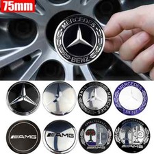 4pcs/set 75mm For MERCEDES BENZ AMG Car Wheel Center Covers Stickers picture