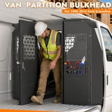 Ford Econoline 1996-2014 Van Safety Partition Bulkhead Divider w/ Lock Latch picture