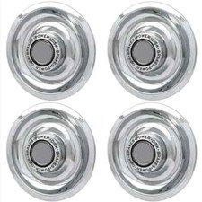 CHEVY CAMARO CORVETTE CHEVELLE RALLY WHEEL DISC BRAKES FLAT CENTER CAP SET OF 4. picture