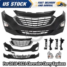 For 2018-2021 Chevy Equinox Front Bumper Cover Grille Assembly Kit w/ Fog Lights picture