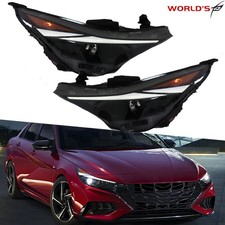 Headlights For Hyundai Elantra 2021-2022 Halogen W/LED DRL Headlamps Left+Right picture