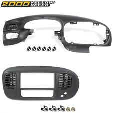Fit For 97-03 Ford F150 Dash Pad Bezel + Center Dash Radio Bezel w/Air Vent Gray picture