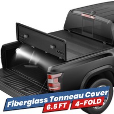 6.5FT 4-Fold Fiberglass Hard Truck Bed Tonneau Cover For 2016-2026 Nissan Titan picture