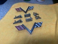  1960's 70's Chevrolet 427 + Flags Emblems Badges Trim OEM Original Vintage picture