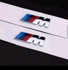 For BMW M emblem silver gloss fender badge side M package 55x20mm emblem 2Pcs picture