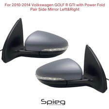 Pair Door Side Mirror for 2010-2014 Volkswagen GOLF R GTI Power Folding Primed picture