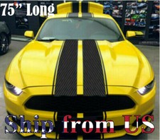 Carbon Fiber Racing Stripes Stickers Fits Hood Roof Trunk Universal Racing Car picture