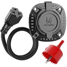 125V 20Amp AC Port Plug, RV Shore Power Inlet Plug T-Blade Adapter with Hole Saw picture