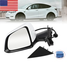 For 2020-23 TESLA MODEL Y Left Side Mirror Heated Power Fold White Driver Side picture