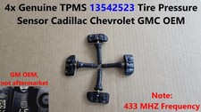 4x Genuine TPMS 13542523 Tire Pressure Sensor Cadillac Chevrolet GMC picture
