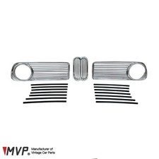 MVP BMW 2002 EARLY ALL-SILVER ALUMINUM GRILLE SET, 51131801577+51131808473/4 picture