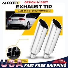 Silver Universal Angle Cut Stainless Steel Exhaust Tips 2.5