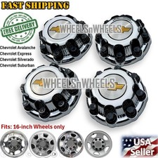 4 WHEEL Center Caps - Chevy Express Avalanche Silverado Suburban 1500 2500 3500 picture