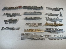 Lot of 16 Vintage 1950's-60s Car Dealer Metal Emblems picture