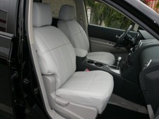 Clazzio Light Grey Leather Seat Covers for 2009-2014 Nissan Cube 1.8/S/SL/Krom picture