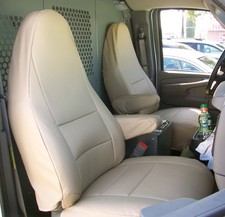 for CHEVY EXPRESS VAN 2013-2026 IGGEE S.LEATHER CUSTOM MADE FIT SEAT COVERS picture